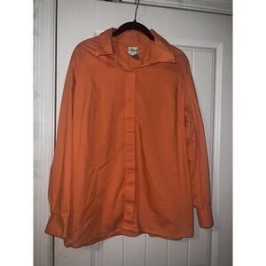 Chico’s coral women’s long sleeved button down blouse collared size 3